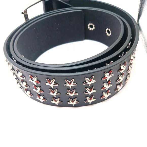 Gothic Stars Vegan Leather Belt Unisex Black- New - Picture 4 of 10